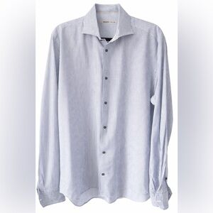 Maurizio Baldassari Made in Italy Striped Button Down Shirt Mens L Luxury Italia